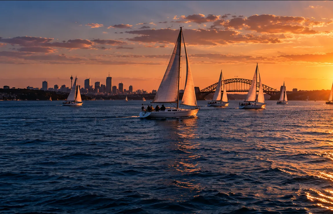 Illustrative: Twilight sailboats